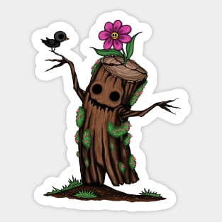 Blooming tree stump Sticker